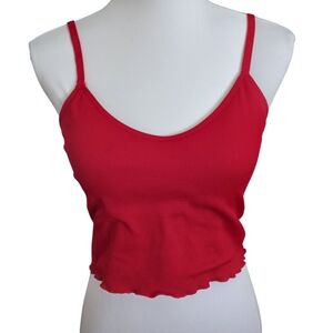 Laura Ashley Red Ribbed Camisole Sz.XL EUC.